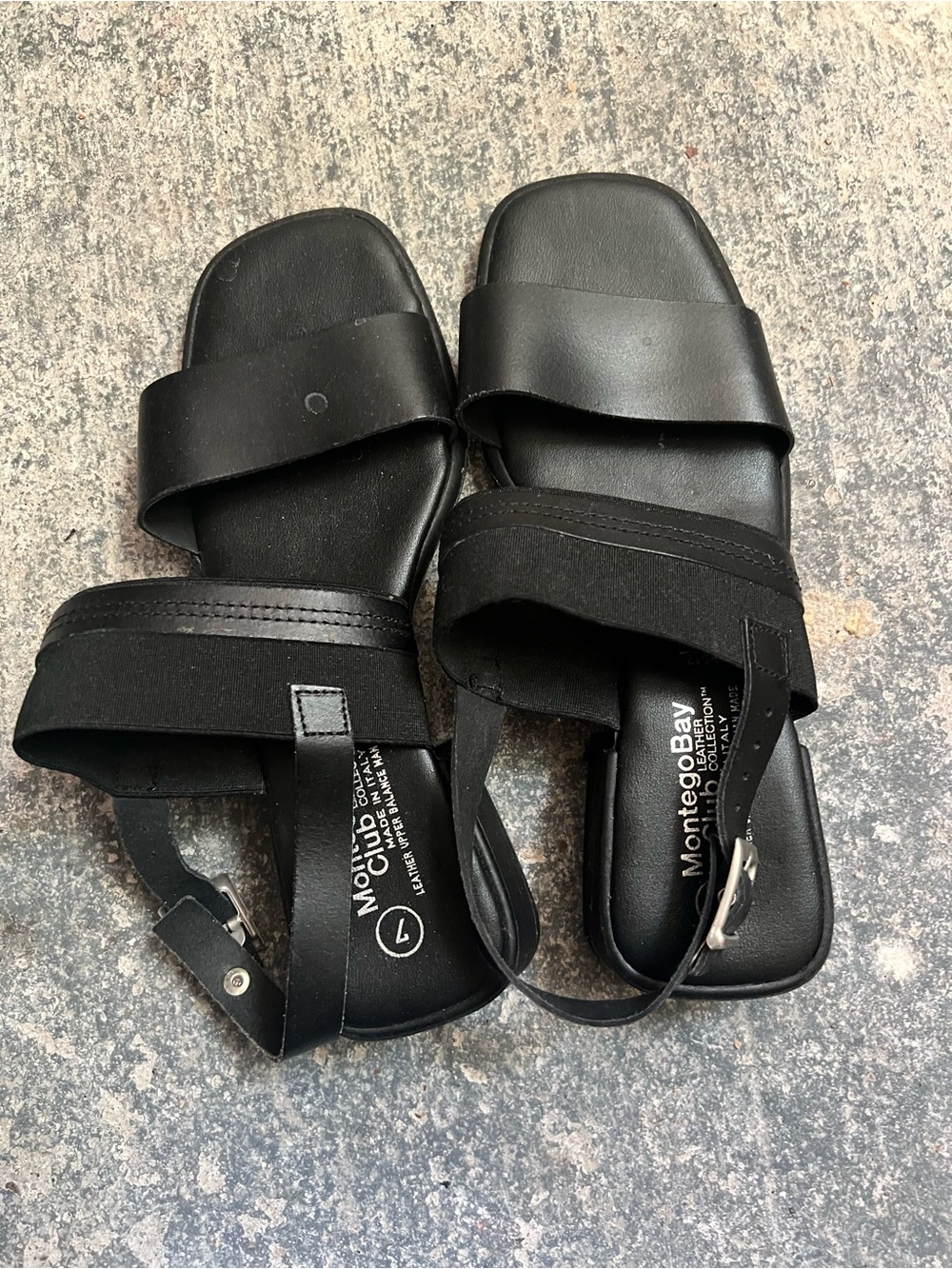 Montego Bay Club Black Strappy Slide Sandals